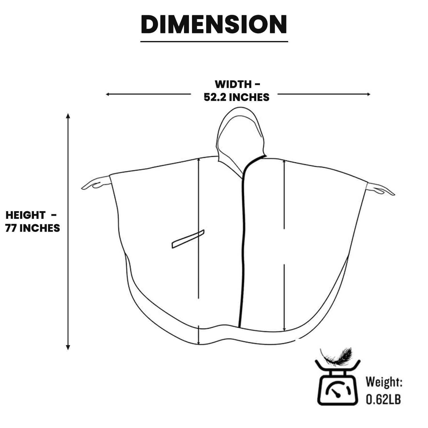 Amazon Brand - Symactive Hooded Raincoat Foldable Polyester Poncho Water Resistant Rainwear Outdoor Camping Heavy Duty Military Suit for Men Women (Pack of 1, Military Green)