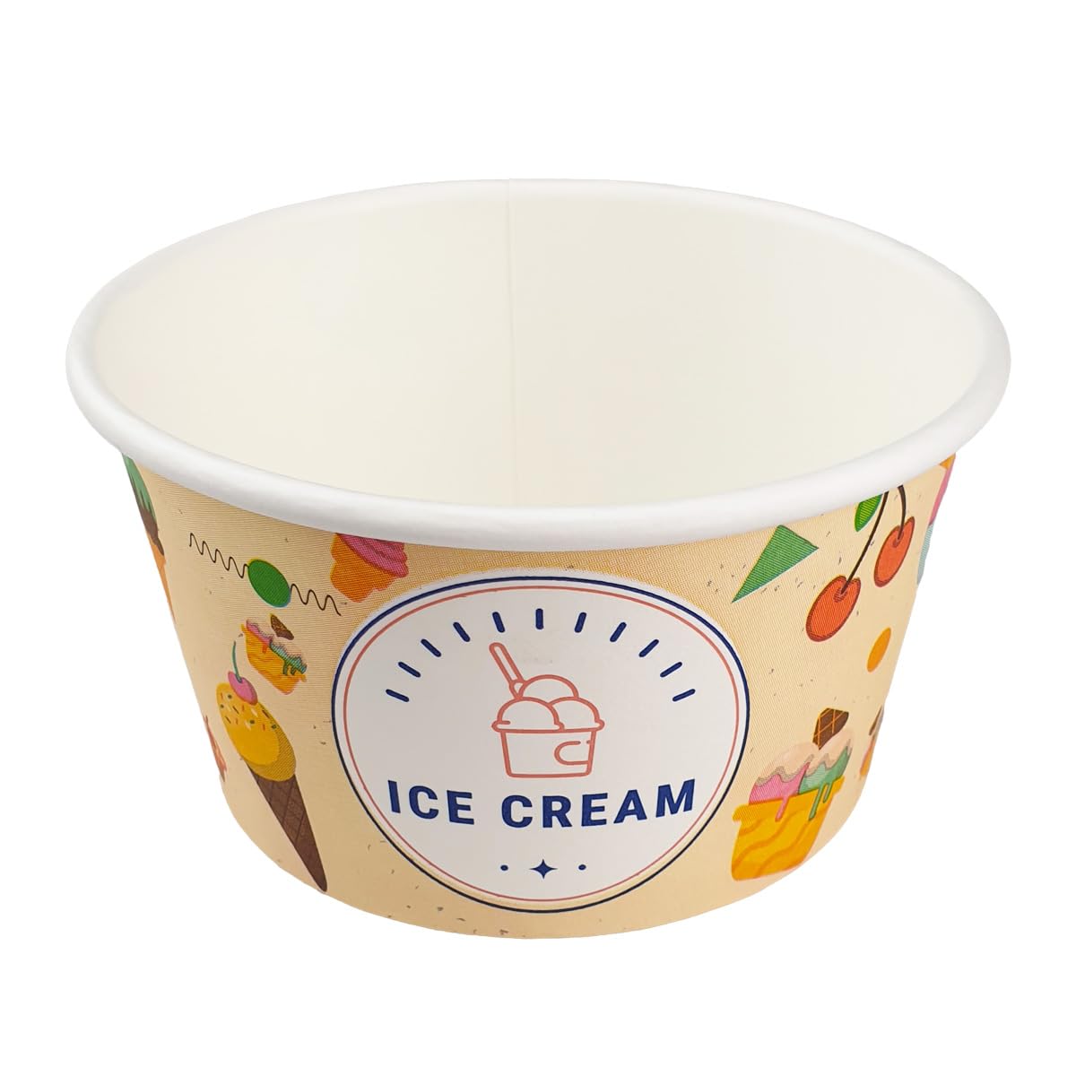 500 Eisbecher Pappe 450ml - 450ccm ICE CREAM Pappeisbecher