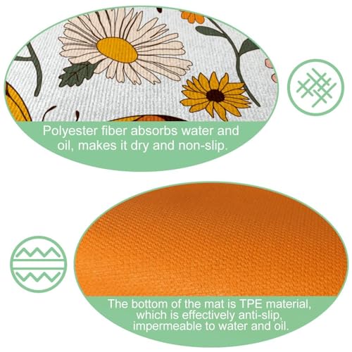 Tapete de cocina de 2 piezas absorbente para evitar manchas en el suelo 6