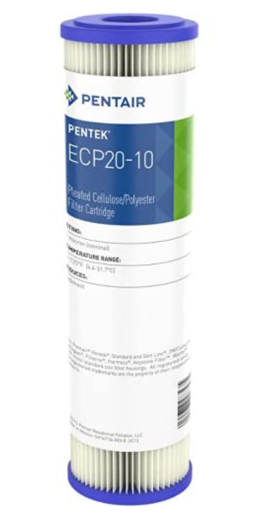 Pentair Pentek ECP20-10 10" x 2.5" Sediment Water Filter, 20 Micron