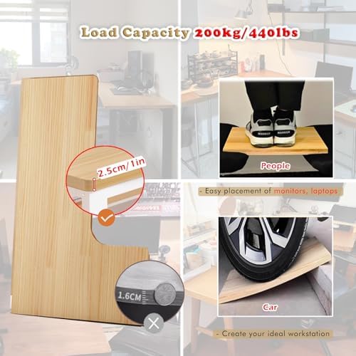 Large Rustic Wood Desk Top - Office One Piece Replacement Tabletop for Standing Desk, Workbench, Corner Counter, 100-130cm (125x40x20cm)