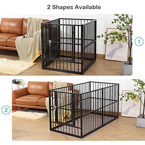 LEMONDA 34"- 68" Inch Extendable Dog Fence with Door,Telescopic Pet Dog Playpen for Medium Large Dogs, Portable Freestanding Dog Exercise Pens Barrier Kennel for Indoor & Outdoor - Image 3