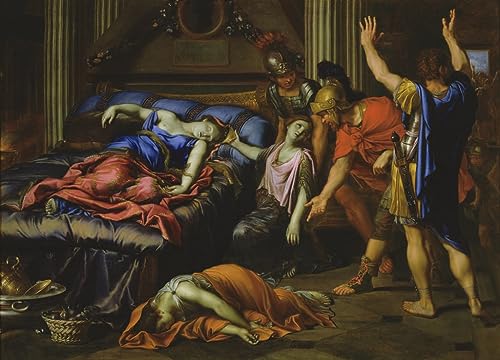 Tableaux graffiti art mural The Death of Cleopatra par Pierre Mignard poster moderne 60x90cm
