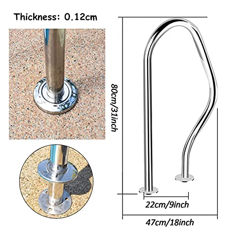 Barandal para piscina de acero inoxidable plateado miniatura 3