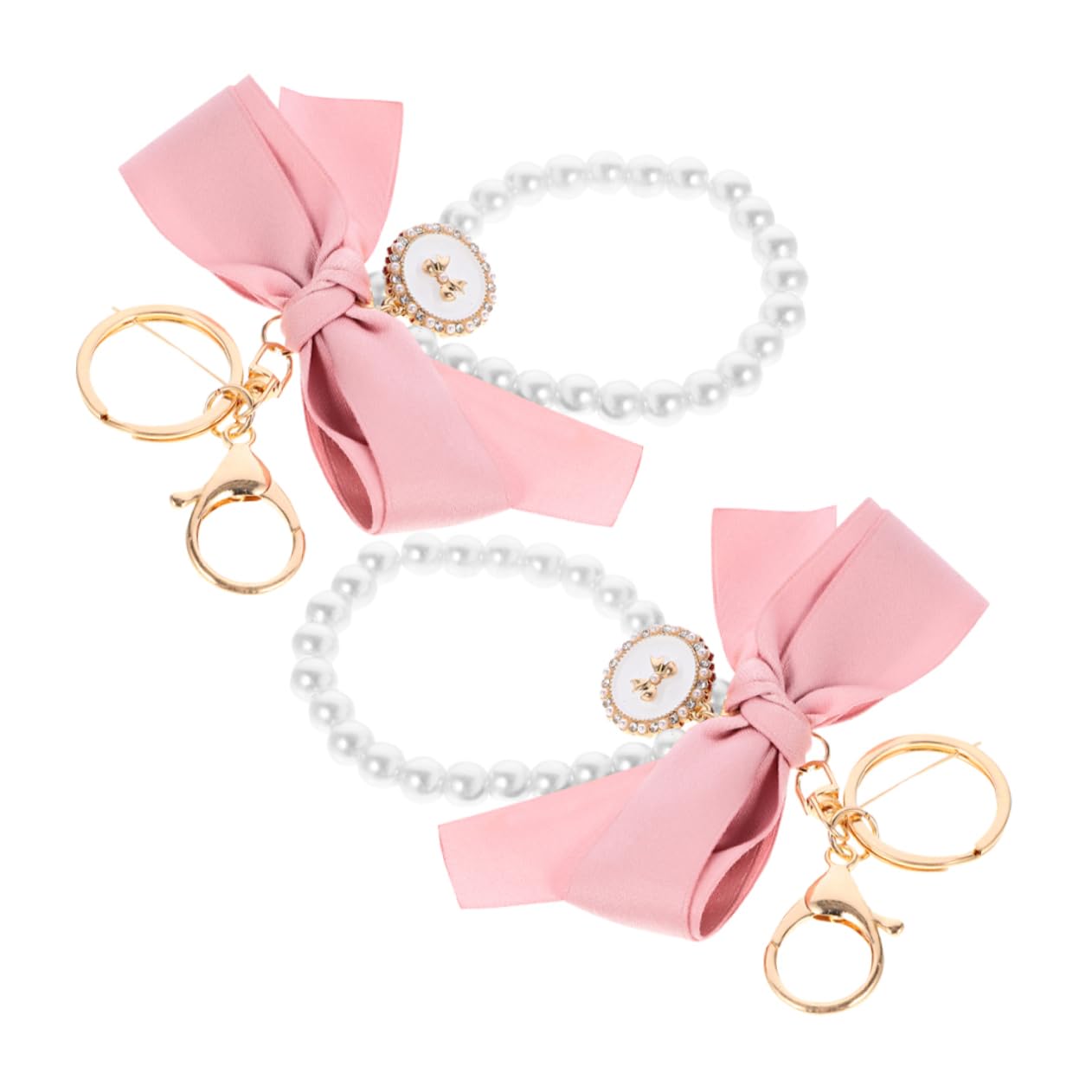 BESPORTBLE Schlüsselanhänger Mit Schleife Und Perle Süßer Schlüsselanhänger Damen Accessoires Perlenkette Mit Schleife Schlüsselanhängeranhänger Schlüsselhalter Für Geldbörse Hochzeit