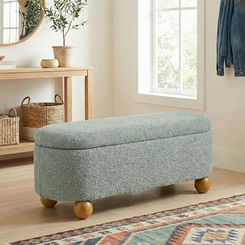 VKNOW 44.8" Storage Ottoman Bench End of Bed Bench, Thickened