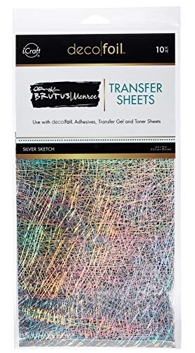 Deco Foil Silver Sketch Thermoweb papier transfert argenté 10 pièces