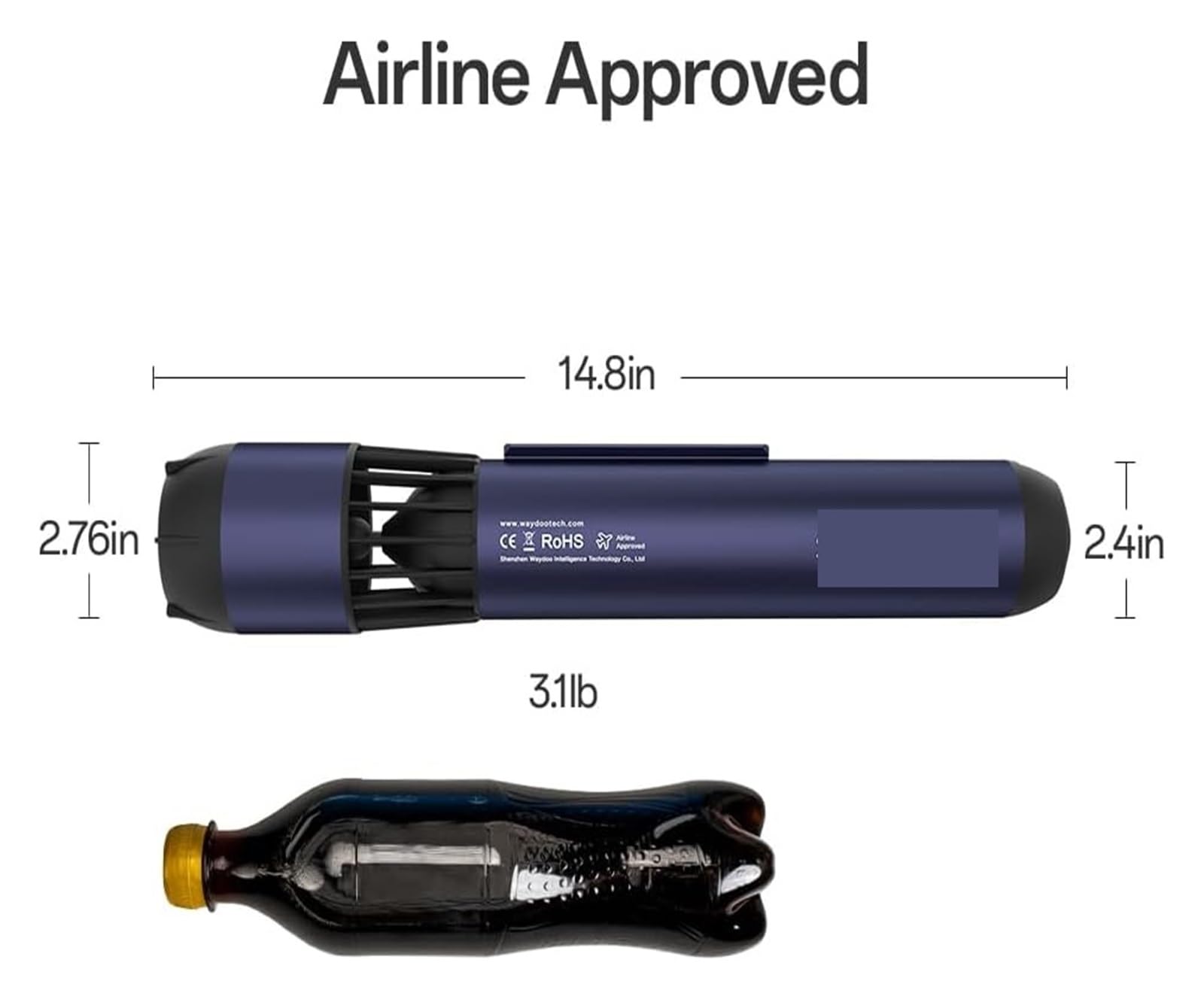 Scooter Submarino, Patinete Submarino Lite, Patinete de Buceo for Deportes acuáticos con asa extraíble, Compacto y portátil