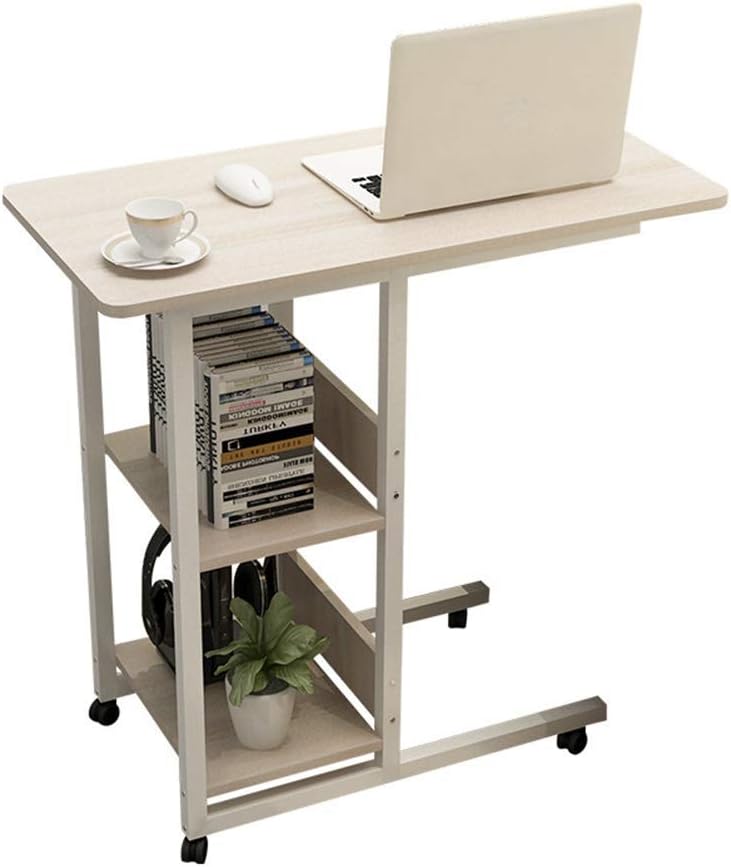 Laptop Table, Height-Adjustable, with brakable Wheels, Large Notebook Table as Sofatic and Side Table, Laptop Stand
