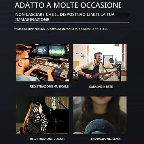 Mini Mixer Audio per PC Mixer USB 2 Canali Mixer Microfono/Chitarra XLR+6.35mm 3.5mm Stereo in 48V Phantom Power