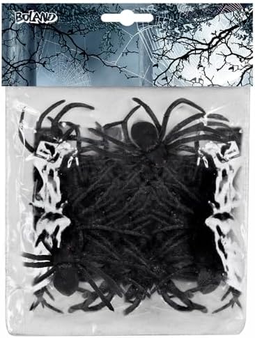 Boland 10101836 Set of 12 Fake Spiders (8 cm), Black, Taglia Unica image 4