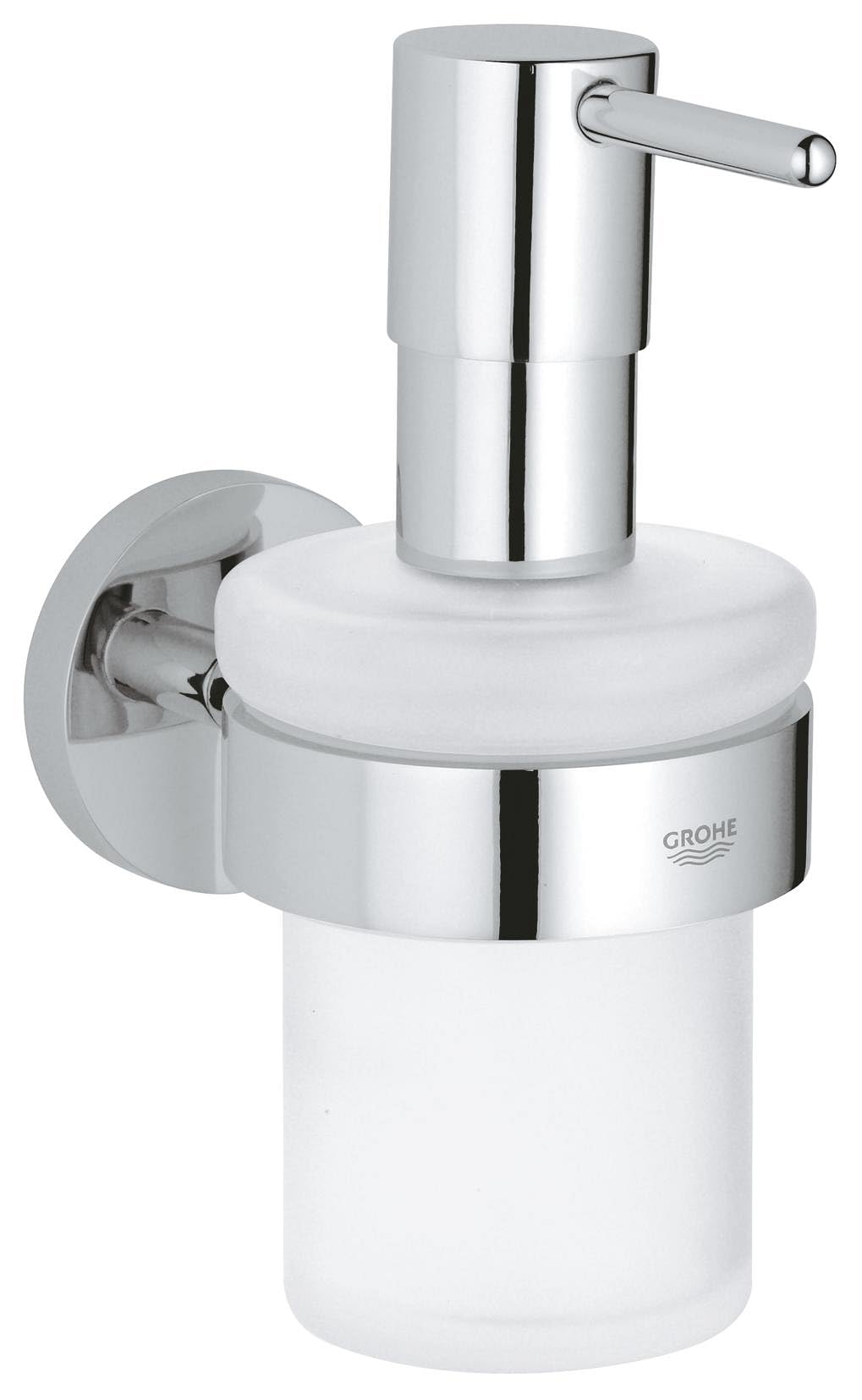 Grohe Chrome Start Quickfix Soap Dispenser With Holder (Metal And Glass, Filling Quantity 160 Ml, Concealed Fastening, Including Screws And Dowels, Easy To Fit With Quickglue), 41195000