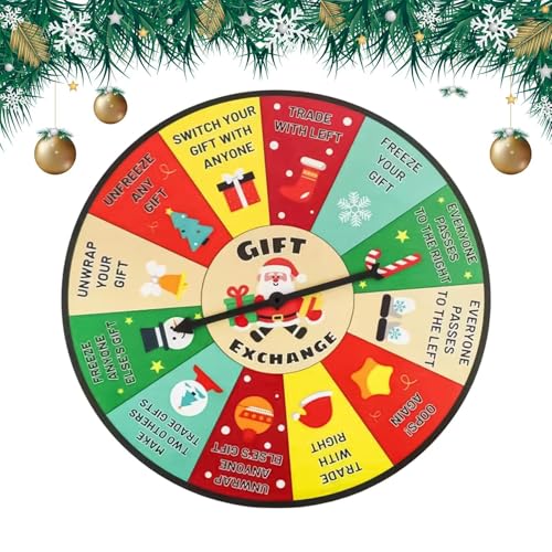 Rueda giratoria para premios, fiesta de Navidad, juego giratorio para premios, decoraciones festivas, juego de fiesta de vacaciones, para compañeros de trabajo, niños, niñas, mujeres, hombres