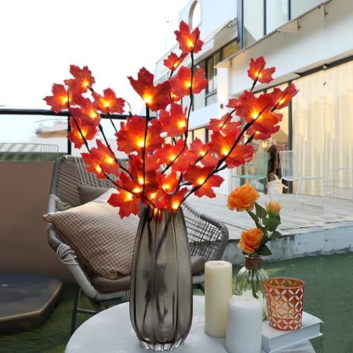 Image of Ulalaza 30.3'' 2 Branches 40 LED Bulbs Twig Lamp Battery Operated LED Lighted Willow Branches Vase Fillers Use for Christmas Home Party Decoration Indoor Outdoor