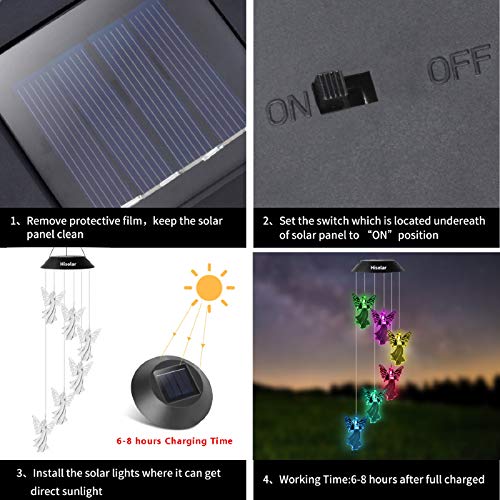 Hisolar Angel Solar Wind Chimes Light Color Changing Solar Mobile Waterproof Led Solar Powered Wind Chimes For Home Party Yard Garden Decor,Gifts For Mom Birthday Gifts #TOP4