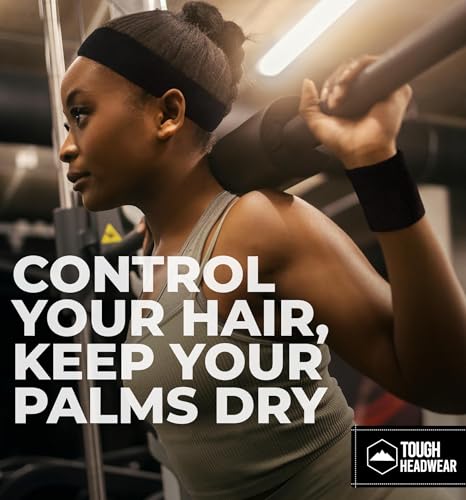Image of Tough Headwear Terry Cloth Headband - Sweat-Wicking Running Head Band - Basketball Accessories - Headband for Washing Face