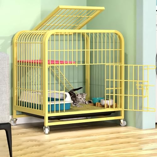 Grande maison pour chat avec bac à litière intégré et roulettes - 2
