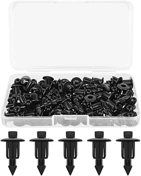 Plastic Rivet Fasteners, 60 PCS Car Body Retainer Clips Set, 6mm Expansion Rivets Plastic, Push Type Retainer Clips, Bumper Clips, Universal Automobile Trim Panel Clip