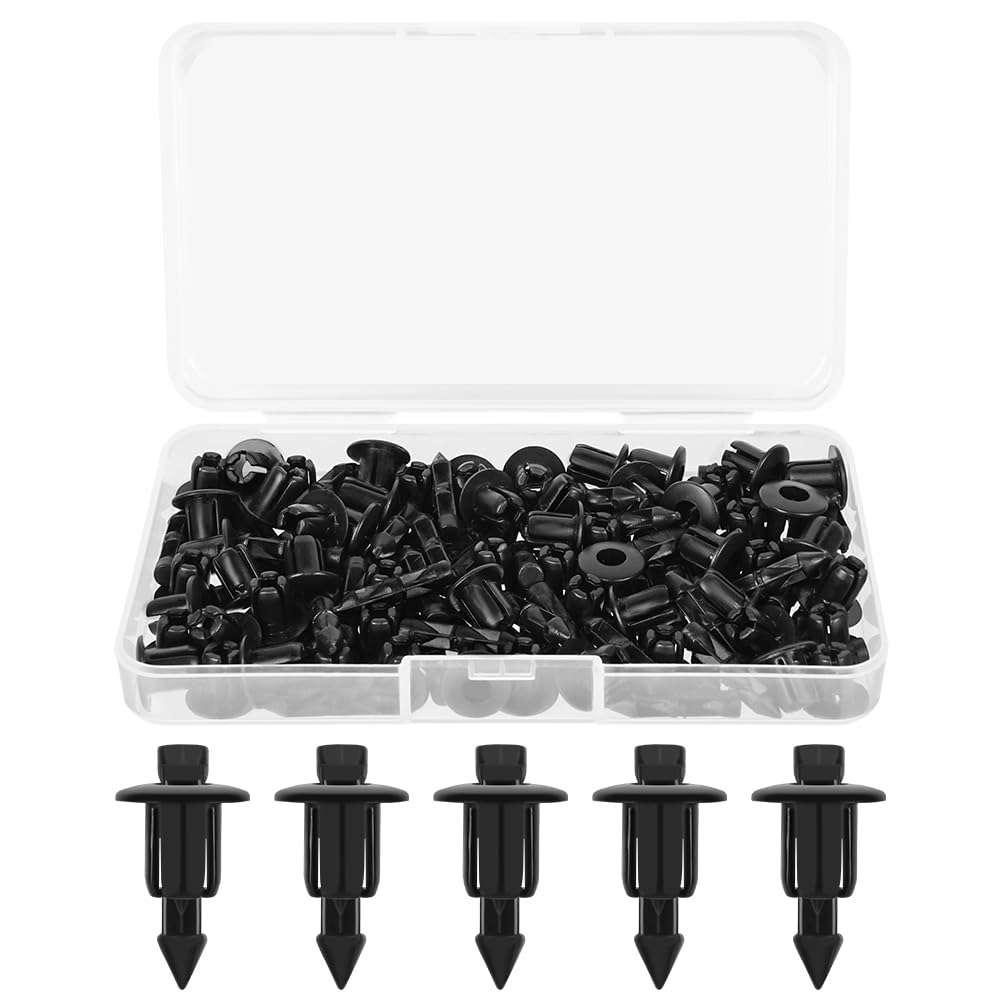 Adiwo 60 Stück Kunststoffnieten 6 mm, Stoßstange Befestigungsclips, Universal-Auto-Halterungs-Clips, Kunststoff-Spreiznieten, Kunststoffnieten Passend, Futterschnalle