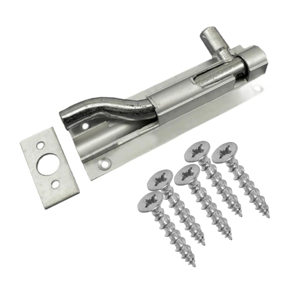 Sisi Uk Aluminum Door Bolts Cranked Door Bolts 75Mm 3 Inch Door Latch With Screws Tower Bolt Locks For Bedroom Bathroom Toilet Shed Gate Cupboards And Cabinets Pack Of 1.