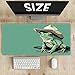 TCG Playmat Board Game Mat Plus 50 Pcs Card Sleeves, 24 x 14 Table Mats Game Mousepad with Soft Surface Non-Slip Base for MTG RPG CCG Trading Card Game Playmats, Green Frog