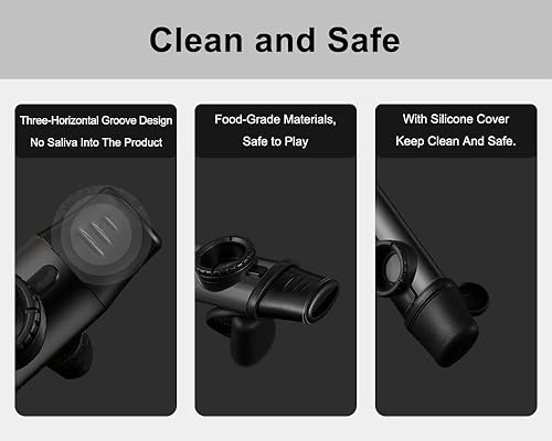 Miniatura 3 de Kazoo de metal mejorado, aleación de aluminio profesional de tono ajustable Kazoo con cinco diafragmas de flauta, boquilla de grado alimenticio