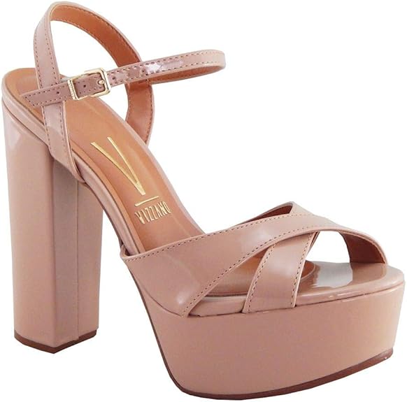 Sandália Vizzano Verniz Bege Meia Pata Salto Alto Grosso 6282.409 |  Amazon.com.br