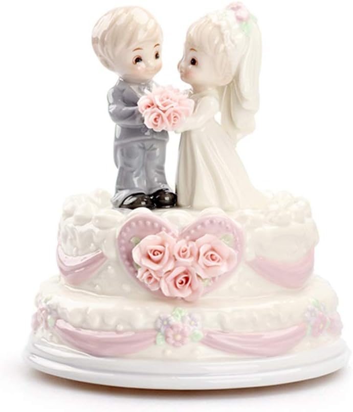 Music Box Ceramic Music Box for Friends/Family/Lover Creative Romantic Music Box (Congratulations Tune) Wood Musical Box (Color : Congratulations)