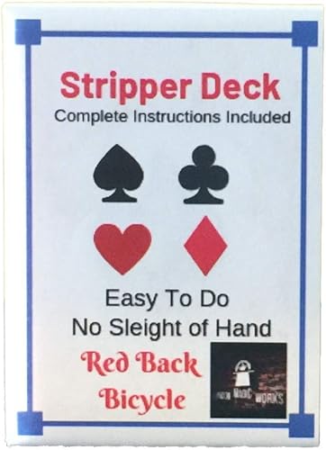 La baraja de stripper (rojo o azul) incluye más de 100 trucos - Trucos de cartas clásicos que seguramente sorprenderán