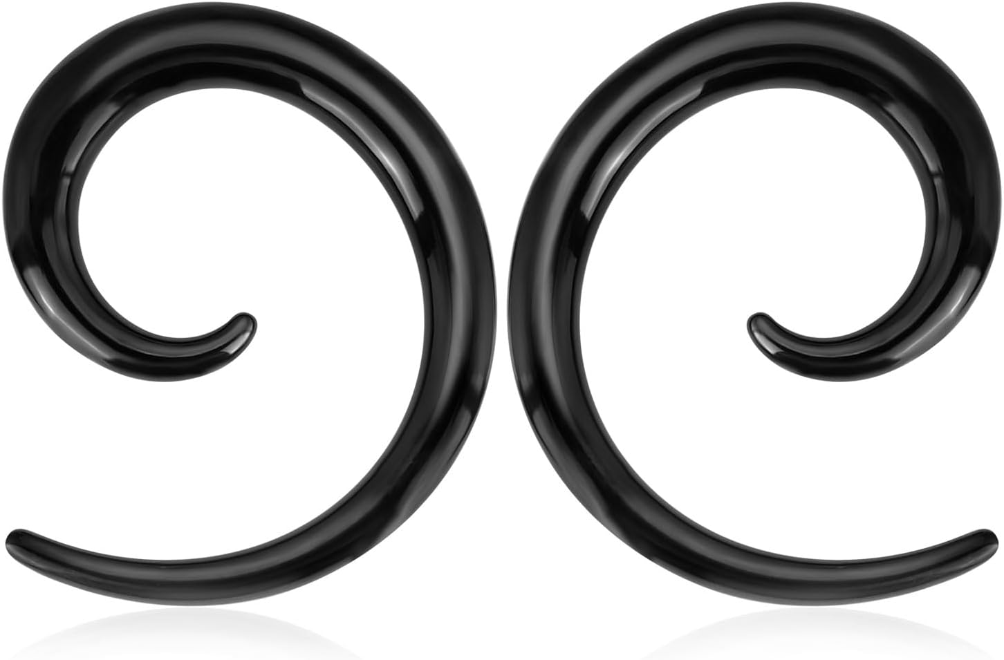 Qmcandy 2pcs Stainless Steel Spiral Ear Plugs Hanger Ear Tapers Ear Weights Piercing Gauges 12g 8g 6g 4g 2g 0g