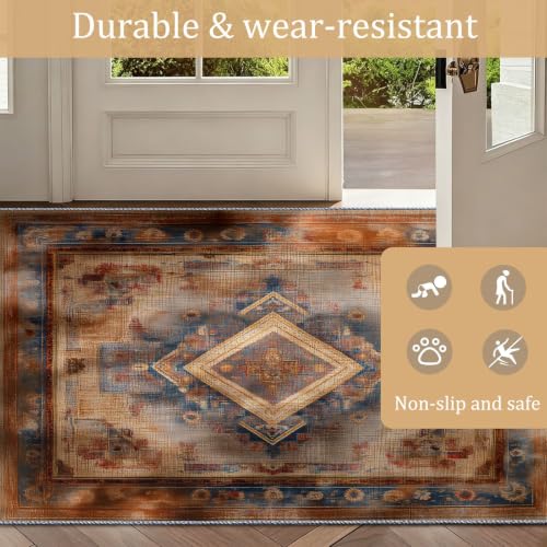 Tapis de cuisine rétro abstrait pour entrée chaleureuse - 5