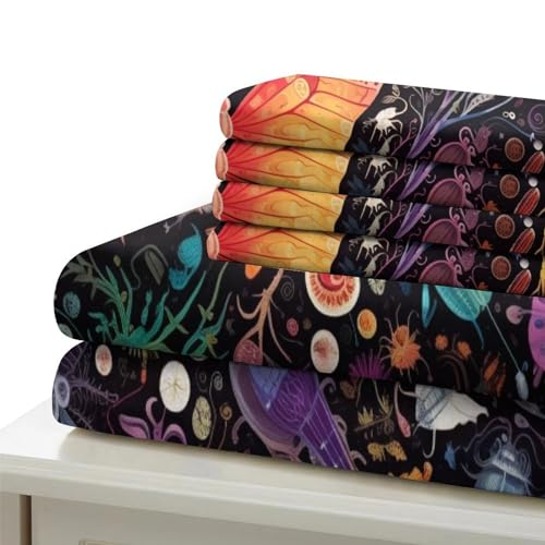 Parure de lit imprimé papillon de nuit en microfibre premium 220x240 - 7