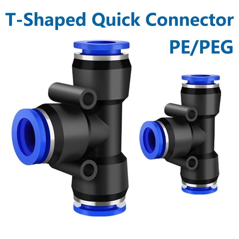 Compatible con LEGRIS, 50 piezas de 4 mm, 6 mm, 8 mm, 10 mm, 12 mm, conector rápido de aire neumático de PE PEG, accesorio en forma de T, manguera de plástico for tubería.(PE-14,50 PCS)