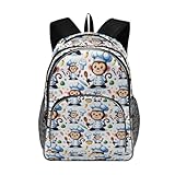 OWFKAY Mochila de senderismo para estudiantes, mochila universitaria, mochila para niños, niñas, mochila escolar, viajes, animales, mono, chef, dibujos animados