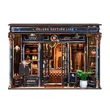 Pixie Curio 上級者向け DIY ドールハウス ミニチュアハウス キット 街角の紳士服店 木製パズル ブックヌック LEDライト付き 高級装飾 DIYキット カラー説明書付き 14 歳以上 黄金比の空間 バレンタインデープレゼントに最適 プレゼント・コレクションに（街角の紳士服カスタマイズ店）