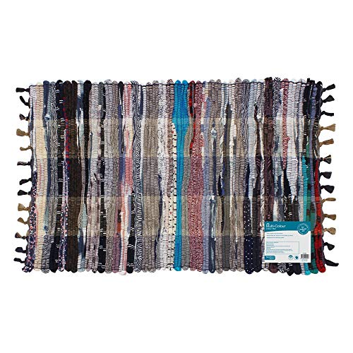JVL Multi Colour Recycled Handmade Chindi Rug Rag Rug Door Floor Mat 50x80cm