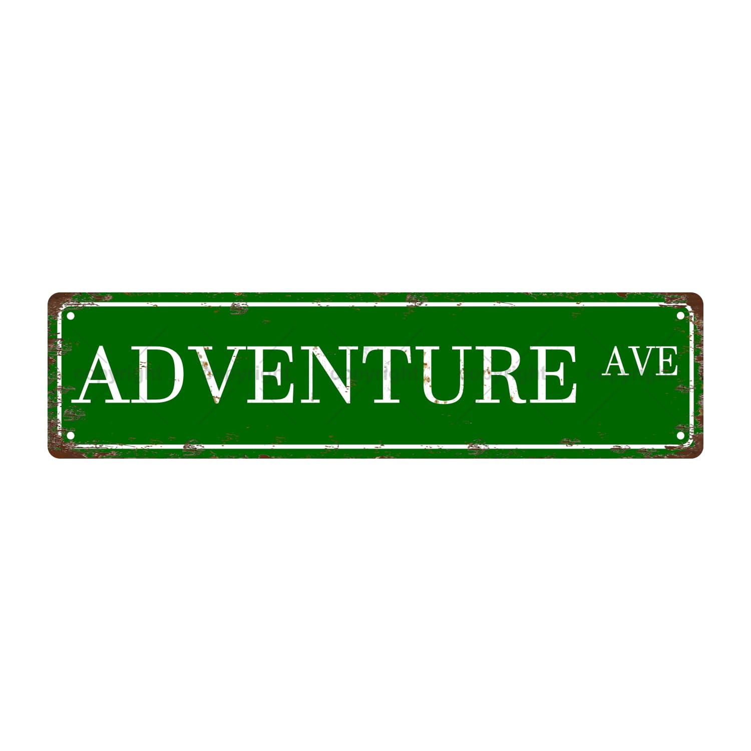 Adventure AVE Bookshelf Metal Tin Street Sign Bar Cafe Garage Cave Home Room Wall Bathroom Farmhouse Garden Porch Patio Decor,4x16 Inch