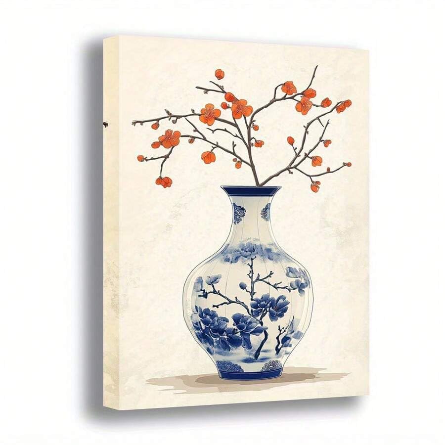 Impression sur toile de qualité supérieure vase et fleurs 50x70 - 4