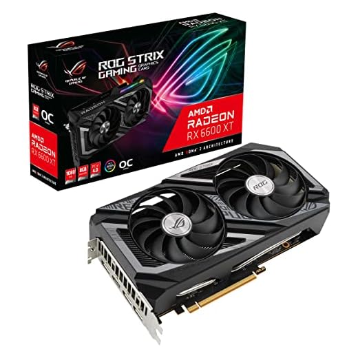 ASUS ROG Strix AMD Radeon RX 6600XT OC Gaming Grafikkarte (8GB GDDR6, PCIe 4.0, Aura Sync, HDMI 2.1, DisplayPort 1.4a, ROG-STRIX-RX6600XT-O8G-GAMING)