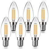 Nicht Dimmbar: LED Kerze Lampe E14 ist nicht dimmbar,Mit hochwertigen LED-Filamenten ist die Lichtquelle konstant und nicht flackert. Komfortable Lichtquelle, unschädlich für Haut und Augen.Die Glühbirne liefert ein warmes bernsteinfarbenes Licht, das für eine angenehme und traumhafte Atmosphäre sorgt, was die verschiedenen Anforderungen erfüllen kann.