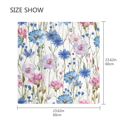 Square Scarf Cute Cornflower Silk Feeling Bandanas Head Scarfs Hair Wraping Neckerchief for Women 23.6 Inch2