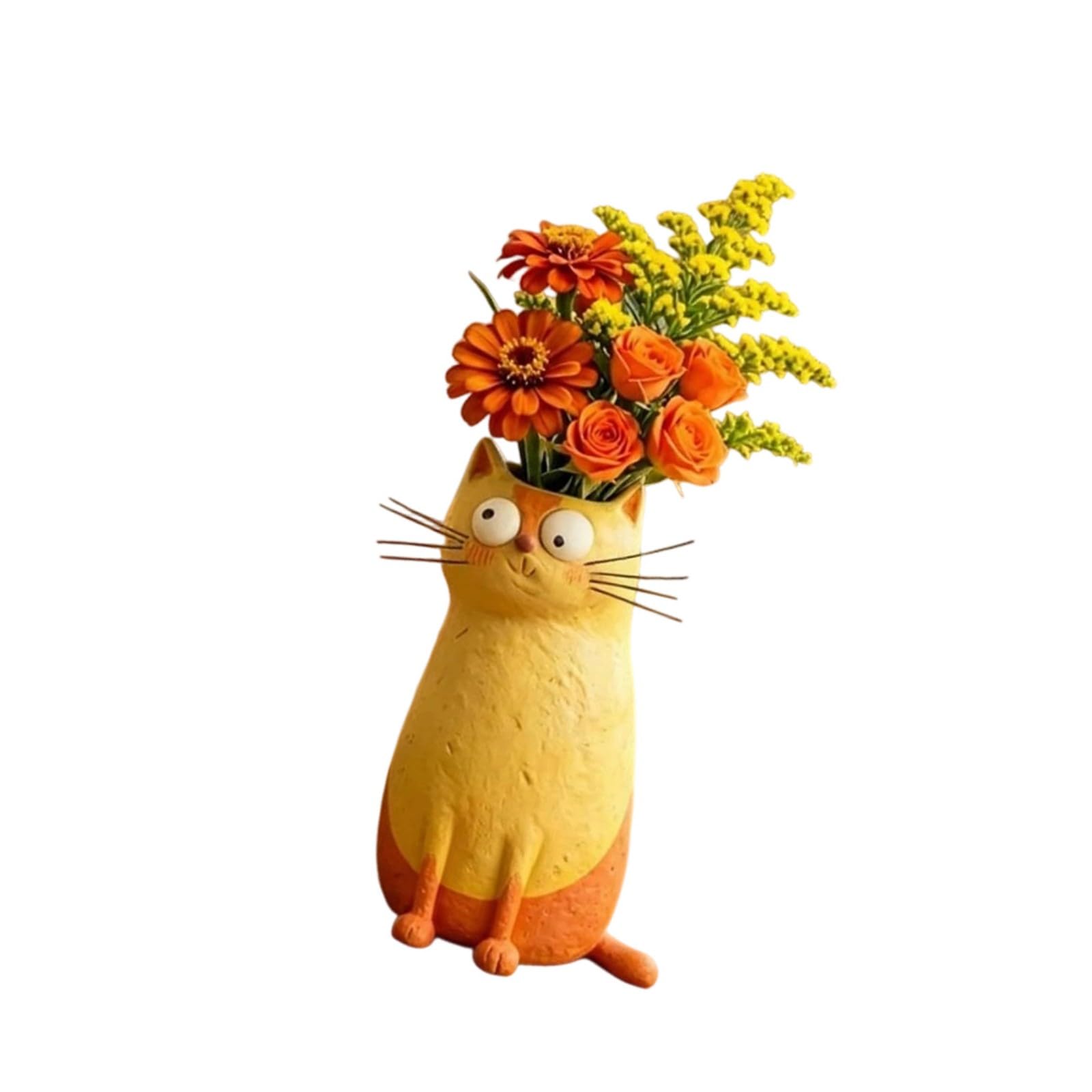 Handcrafted Wacky Cats Vases, Whimsical Cats Flower Vases, Resin Kitten Sculpture Desktop Decorations Home Offices Decors Kitten Statue