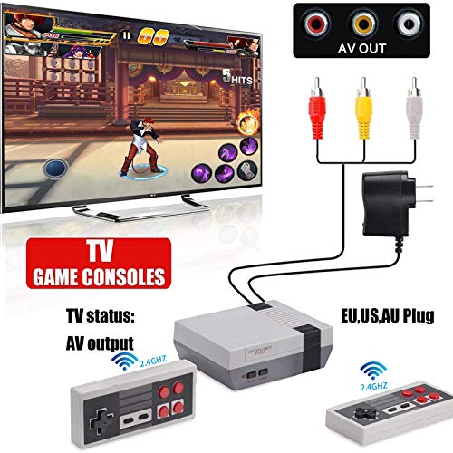 Classic Mini Retro Game Console Built-in 620 Games and 2 Wireless 2.4G Controllers, Children\'s AV Output Video Games, Children\'s Gifts, Birthday Gifts, Happy Childhood Memories( Upgrade Version)