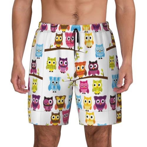 Short de bain homme hiboux léger et respirant séchage rapide