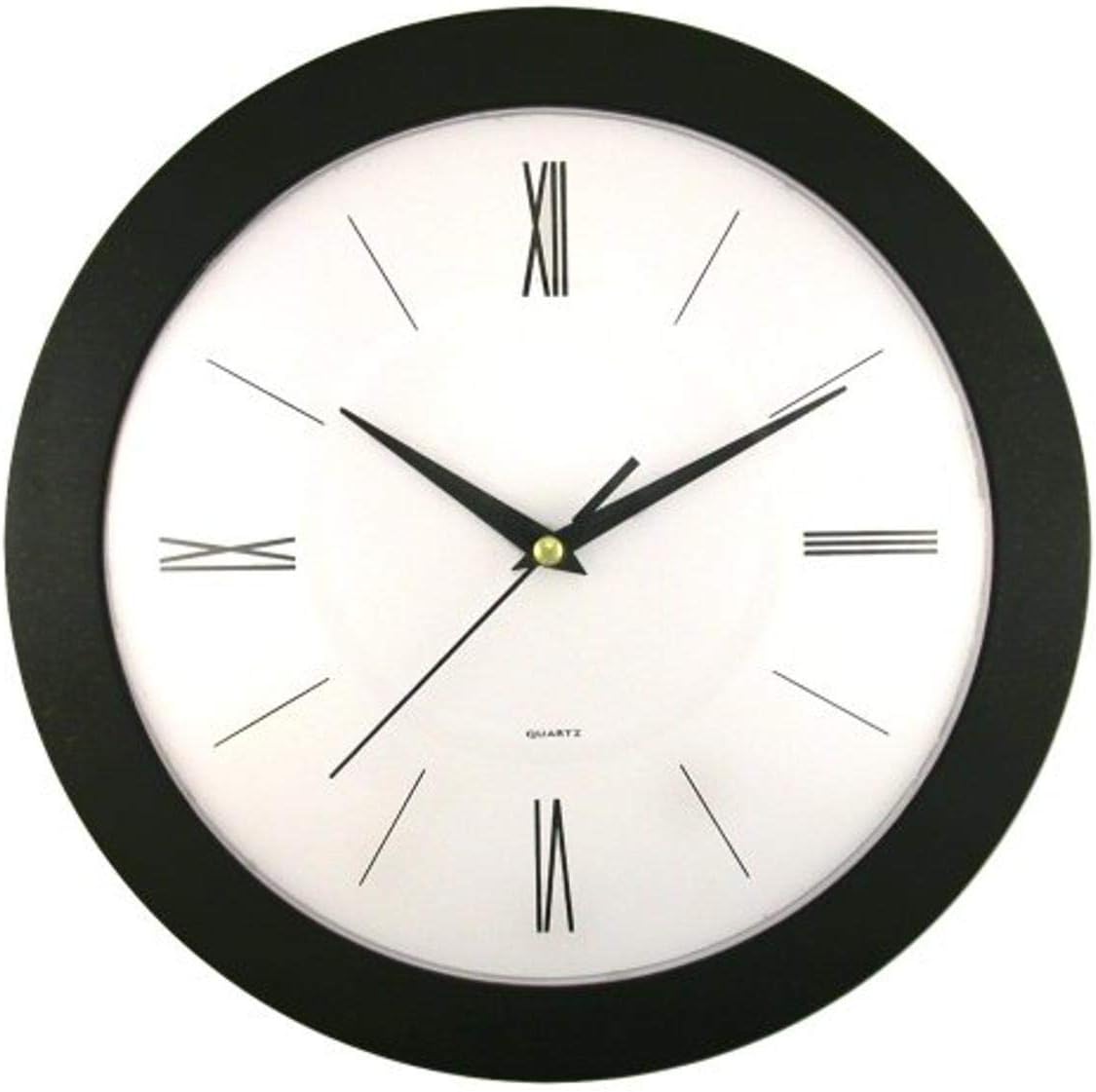 Timekeeper Products LLC Round Roman Wall Clock, 12", Black