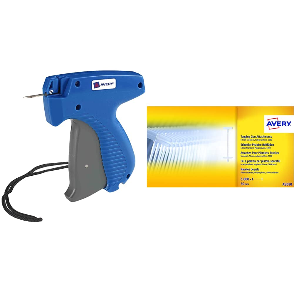 Pistolet textile AVERY et 5000 attaches 40mm pour étiquetage standard vêtement