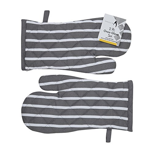 Penguin Home Oven Gloves Heat Resistant, Quilted Oven mitts with Hanging Loop, Machine Washable, Heat Proof Pot Holders for the Cooking - Baking - Kitchen - BBQ - 1 Pair, Stripe Grey,18x32 cm - Cosy Home Interiors Penguin Home Oven Gloves Heat Resistant, Quilted Oven mitts with Hanging Loop, Machine Washable, Heat Proof Pot Holders for the Cooking - Baking - Kitchen - BBQ - 1 Pair, Stripe Grey,18x32 cm - Image 6