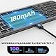 seenda Faltbare Bluetooth Tastatur mit Touchpad, Wiederaufladbare Kabellose Klappbare Tastatur mit Trackpad für Android Windows iOS Mac Handy Tablet Laptop, DE QWERTZ, 3 Bluetoothkanälen, Schwarz