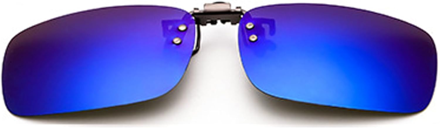 Onrtry Polarized Clip-On Flip Up Sunglasses Over Prescription Glasses for Women Men Metal Clip Rimless Sun Glasses