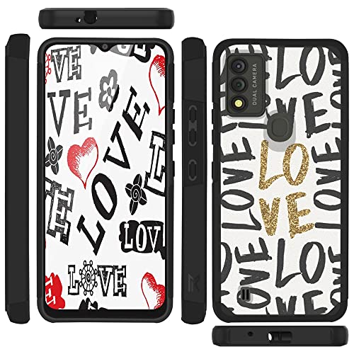 Tjs Compatible For Wiko Voix Phone Case, Dual Layer Hybrid (Magnetic Mount Friendly) Shockproof Drop Protection Impact Phone Cover Case For Wiko Voix U616At (Love) #TOP5